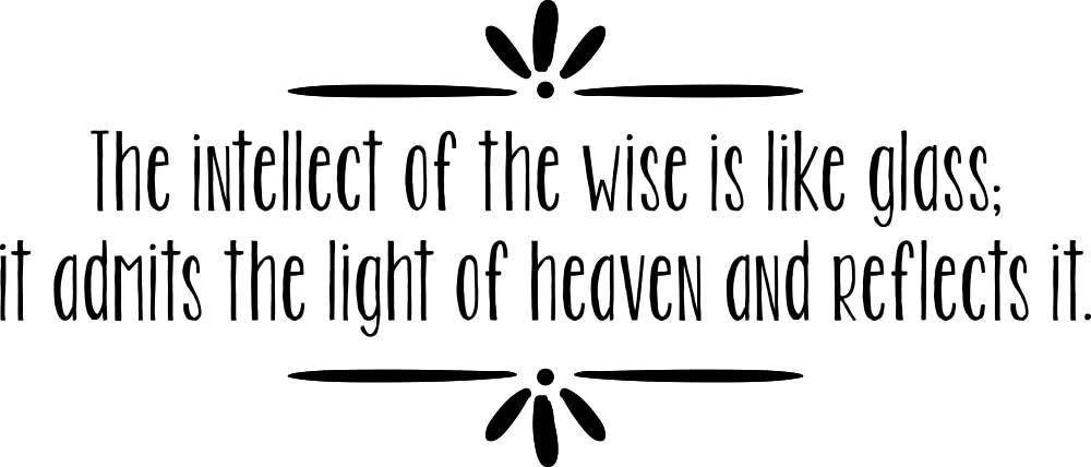 The Intellect Of The Wise Is Like Glass Vinyl Decal Wall Sticker Decor Quote – Motivational Wall Murals