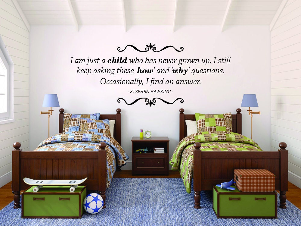 I Am Just A Child Stephen Hawking Vinyl Decal Wall Sticker Decor Quote – Motivational Wall Murals