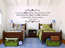 Load image into Gallery viewer, I Am Just A Child Stephen Hawking Vinyl Decal Wall Sticker Decor Quote – Motivational Wall Murals