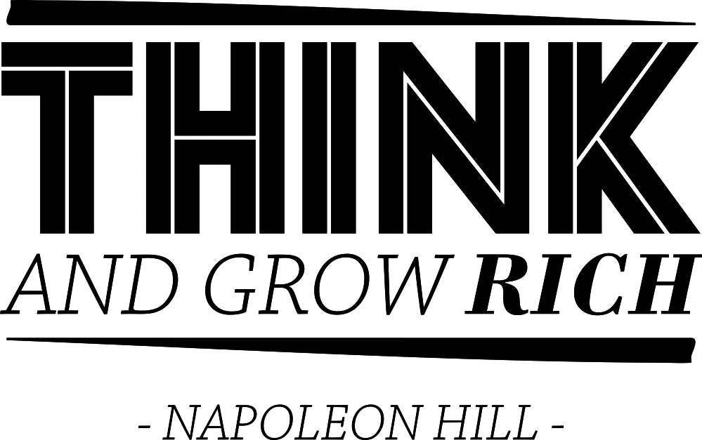 Think And Grow Rich Napoleon Hill Inspirational Stickers - Peel and Stick Inspirational Quotes - Inspirational Wall Art