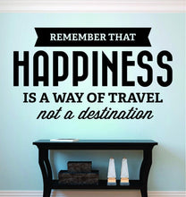 Load image into Gallery viewer, Remember That Happiness A Way Of Travel Vinyl Decal Wall Sticker Decor Quote – Motivational Wall Murals