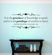 Load image into Gallery viewer, Oliver Wendell Holmes Sr Province Of Knowledge Vinyl Decal Wall Sticker Decor Quote – Motivational Wall Murals