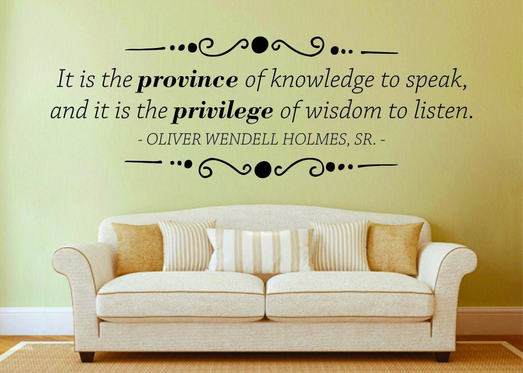 Oliver Wendell Holmes Sr Province Of Knowledge Vinyl Decal Wall Sticker Decor Quote – Motivational Wall Murals