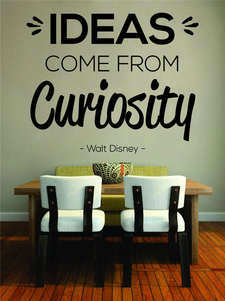 Ideas Come From Curiosity Walt Disney Vinyl Wall Stickers Motivational Murals Vinyl Wall Quotes Stickers Inspirational