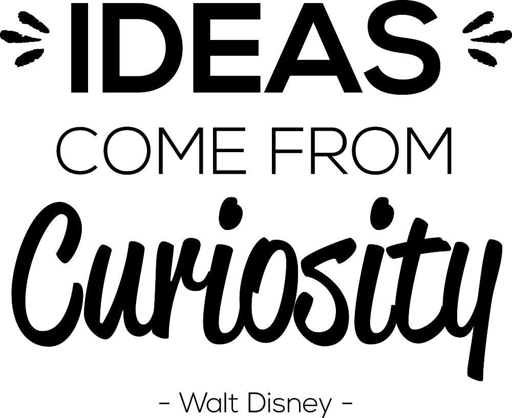 Ideas Come From Curiosity Walt Disney Vinyl Wall Stickers Motivational Murals Vinyl Wall Quotes Stickers Inspirational
