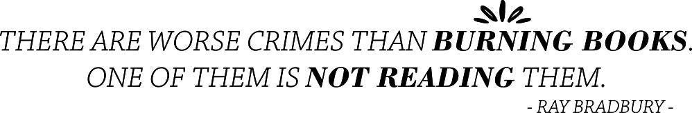 There Are Worse Crimes Than Burning Books Ray Bradbury Vinyl Decal Wall Sticker Decor Quote – Motivational Wall Murals