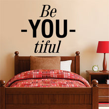 Load image into Gallery viewer, Wall Decal "Be-You-tiful" New Quote Design Vinyl Sticker Decor – Motivational Wall Murals