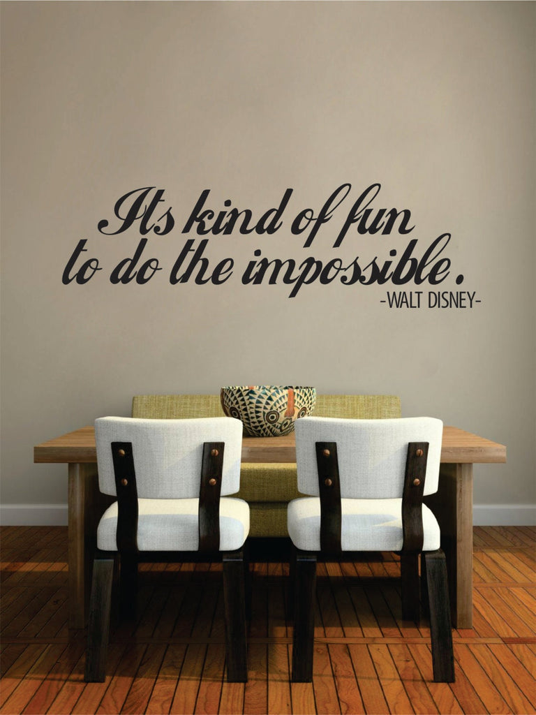 Fun to do the impossible Walt Disney Wall Decal New Quote Design Vinyl Sticker Decor – Motivational Wall Murals