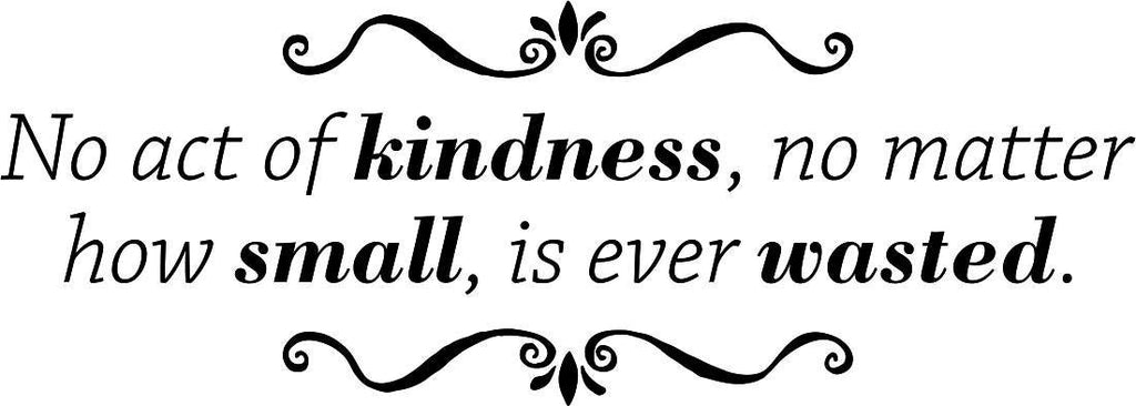 No Act Of Kindness Is Ever Wasted Inspiring Vinyl Decals Wall Stickers Quote – Motivational Murals, for girls bedroom