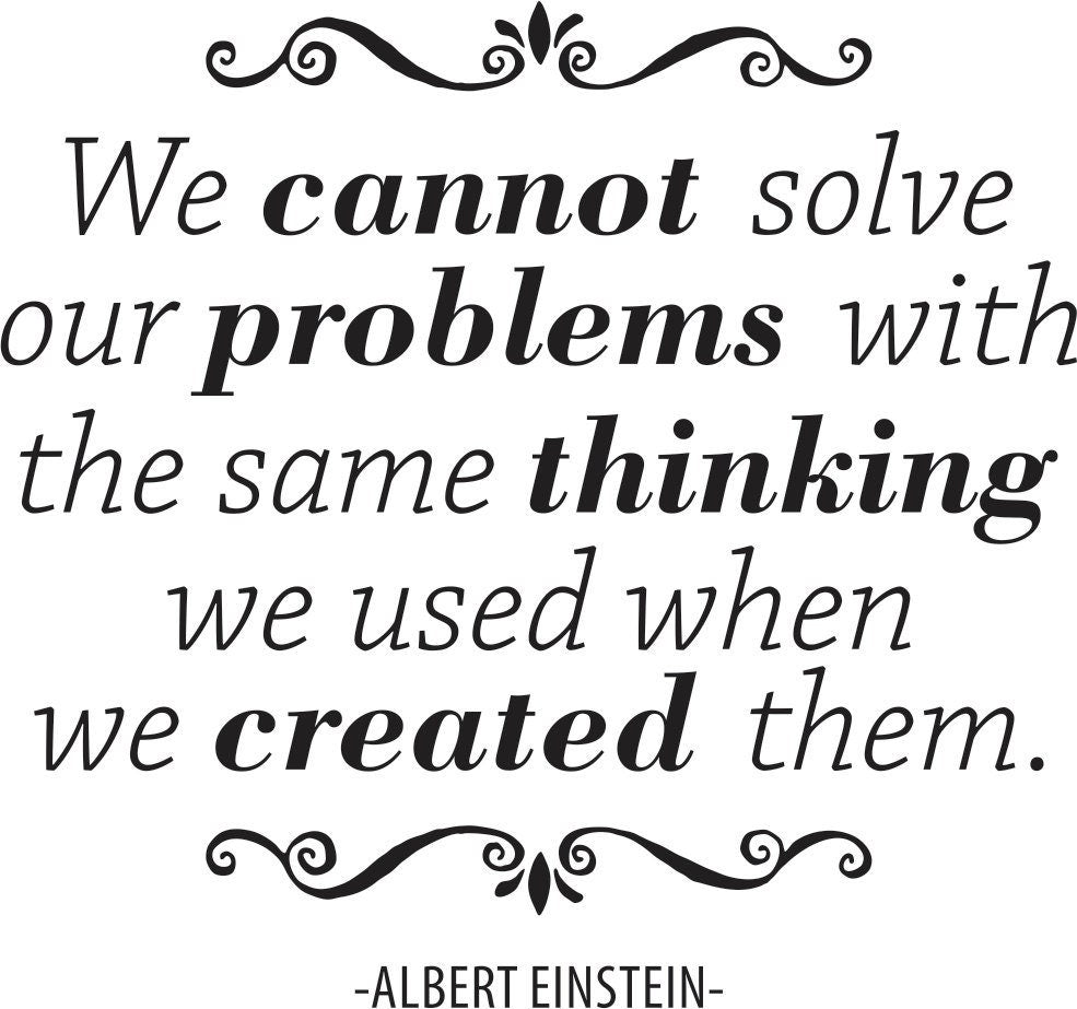 Albert Einstein Solving Problems Quote Wall Decal New Vinyl Sticker Home Decor – Motivational Wall Murals, Inspirational Quotes