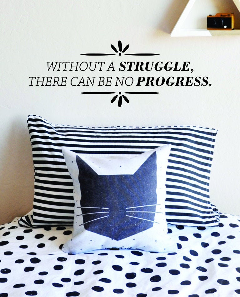 Without Struggle No Progress Motivational Vinyl Decal Wall Sticker Decor Quote – Motivational Wall Murals