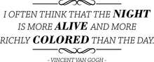 Load image into Gallery viewer, I Often Think Vincent Van Gogh Vinyl Decal Wall Sticker Decor Quote – Motivational Wall Murals