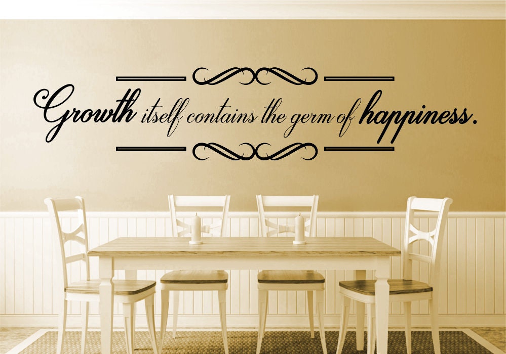 Growth Itself Contains The Germ Of Happiness Motivational Vinyl Decal Wall Sticker Decor Quote – Motivational Wall Murals