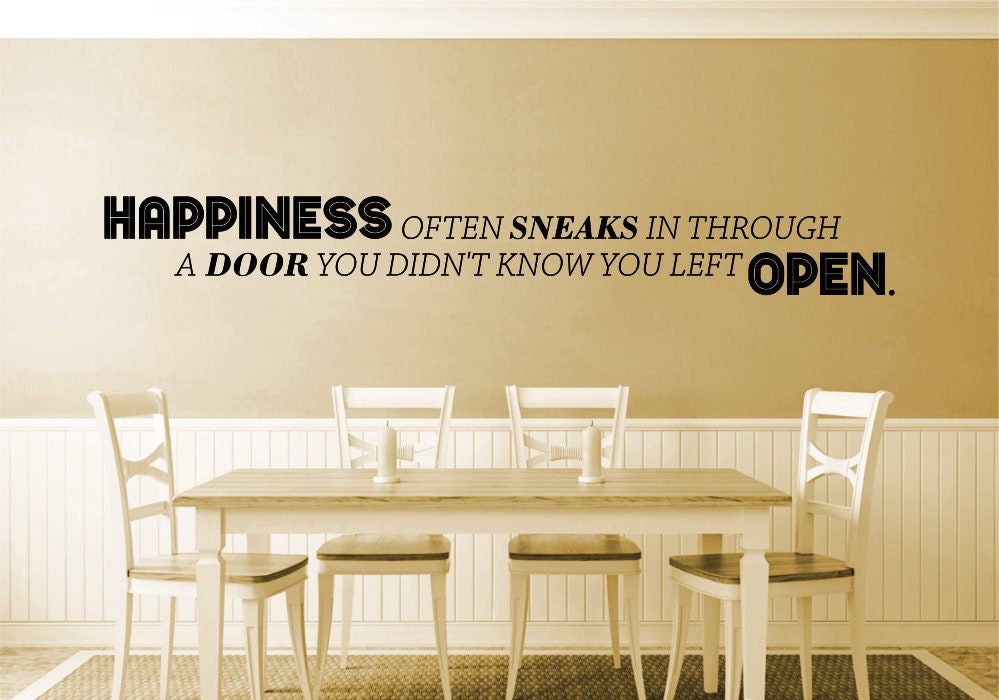 Happiness Often Sneak In Through A Door Inspirational Vinyl Wall Décor Motivational Murals inspirational wall decals
