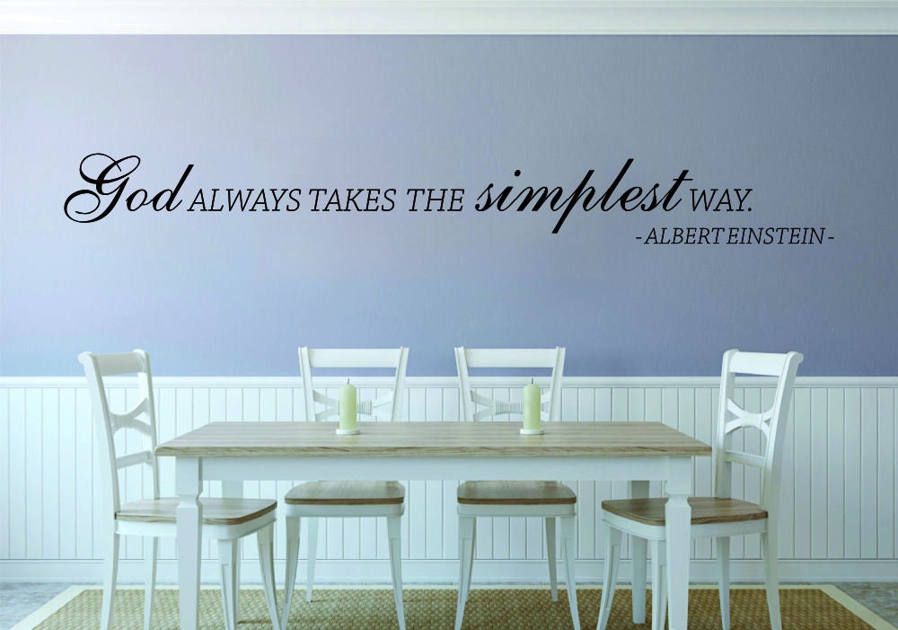 God Always Takes The Simplest Way Albert Einstein Vinyl Decal Wall Sticker Decor Quote – Motivational Wall Murals