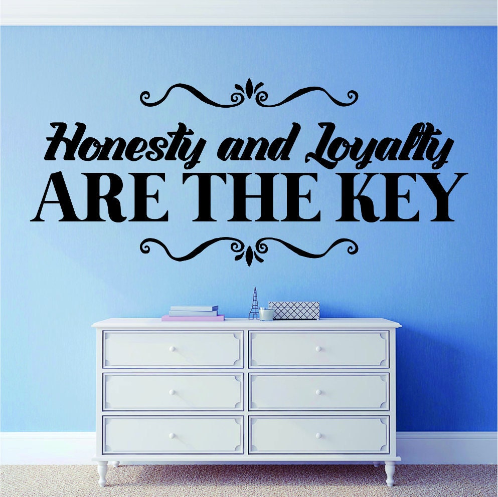 Honesty And Loyalty Vinyl Decal Wall Sticker Decor Quote – Motivational Wall Murals