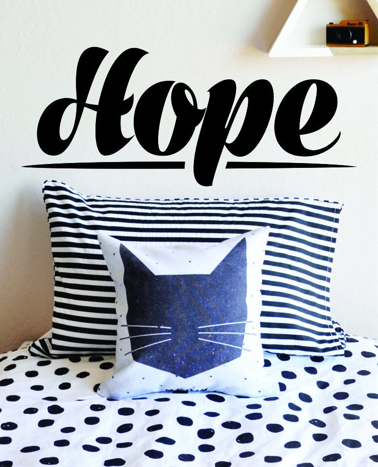 Hope Inspiring Text Vinyl Decal Wall Sticker Quote Motivational Murals hope decorations for bedroom women, gym decals