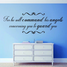 Load image into Gallery viewer, For He Will Command His Angels Vinyl Decal Wall Sticker Decor Quote – Motivational Wall Murals