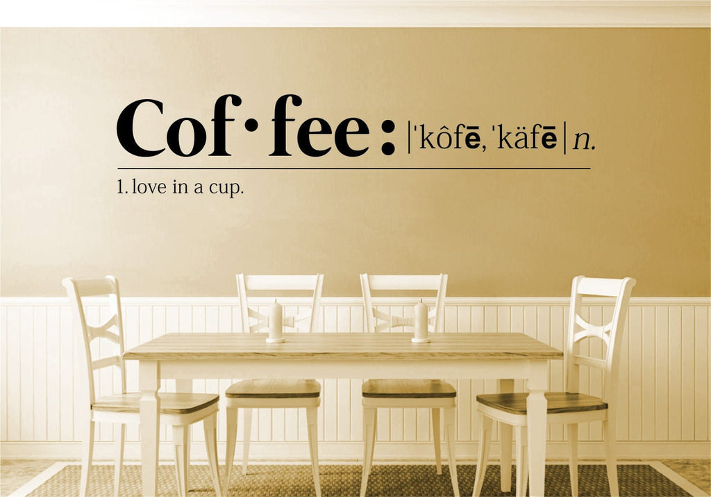 The Definition Of Coffee Vinyl Decal Wall Sticker Decor – Motivational Wall Murals