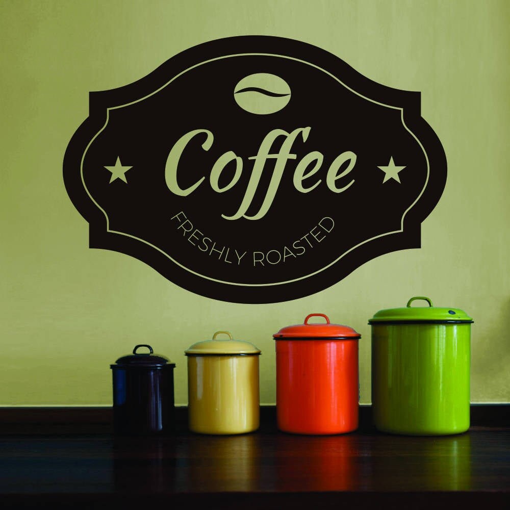 Coffee Freshly Roasted Label Vinyl Decal Wall Sticker Decor Quote – Motivational Wall Murals