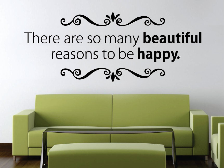 Beautiful and Happy Quote New Vinyl Decal Design Sticker Decor – Motivational Wall Murals