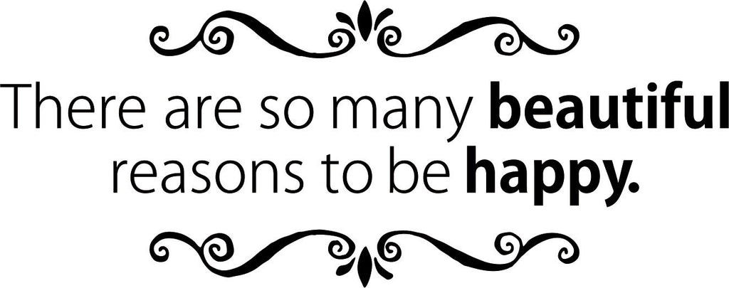 Beautiful and Happy Quote New Vinyl Decal Design Sticker Decor – Motivational Wall Murals