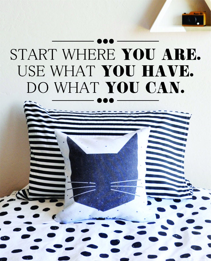 Start Where You Are Motivational Vinyl Decal Wall Sticker Decor Quote – Motivational Wall Murals