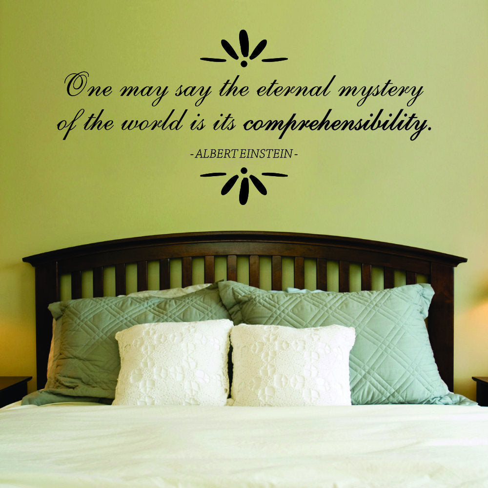 Eternal Mystery Is Comprehensibility Albert Einstein Vinyl Decal Wall Sticker Decor Quote – Motivational Wall Murals, Inspirational Quotes