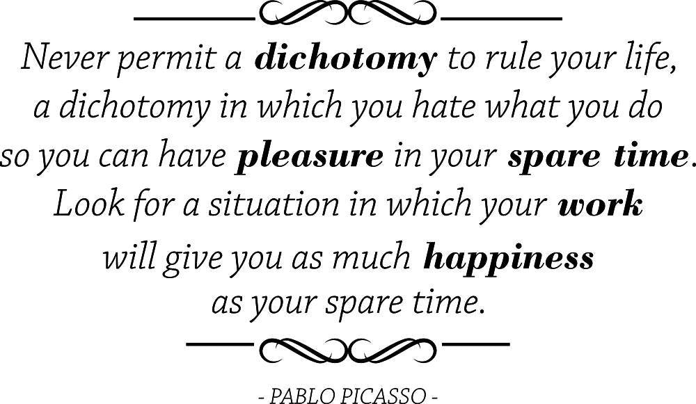 Never Permit A Dichotomy To Rule Your Life Pablo Picasso Vinyl Decal Wall Sticker Decor Quote – Motivational Wall Murals