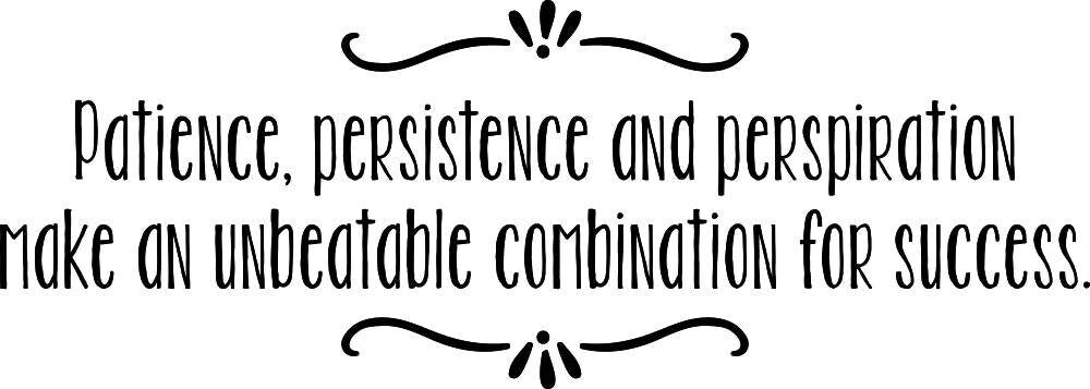 Patience Persistence And Perspiration Vinyl Decal Wall Sticker Decor Quote – Motivational Wall Murals