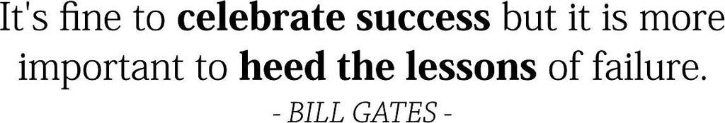 Its Fine To Celebrate Success Bill Gates Vinyl Decal Wall Sticker Decor Quote – Motivational Wall Murals
