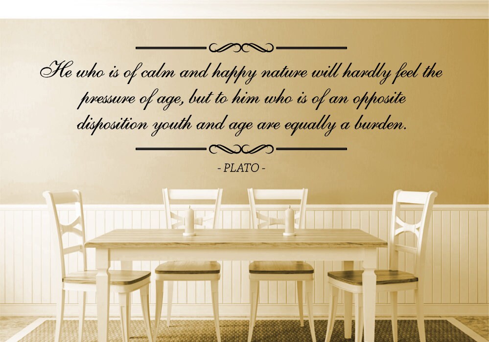 He Who Is Of Calm And Happy Plato Vinyl Decal Wall Sticker Decor Quote – Motivational Wall Murals