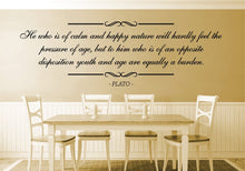 Load image into Gallery viewer, He Who Is Of Calm And Happy Plato Vinyl Decal Wall Sticker Decor Quote – Motivational Wall Murals