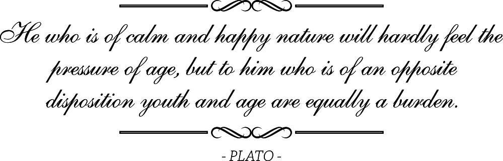He Who Is Of Calm And Happy Plato Vinyl Decal Wall Sticker Decor Quote – Motivational Wall Murals