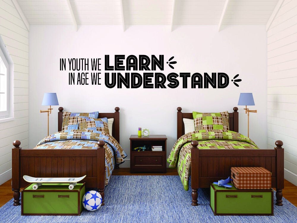 In Youth We Learn Vinyl Decal Wall Sticker Decor Quote – Motivational Wall Murals