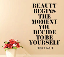Load image into Gallery viewer, Coco Chanel Quote New Vinyl Wall Decal Sticker Decor – Motivational Wall Murals
