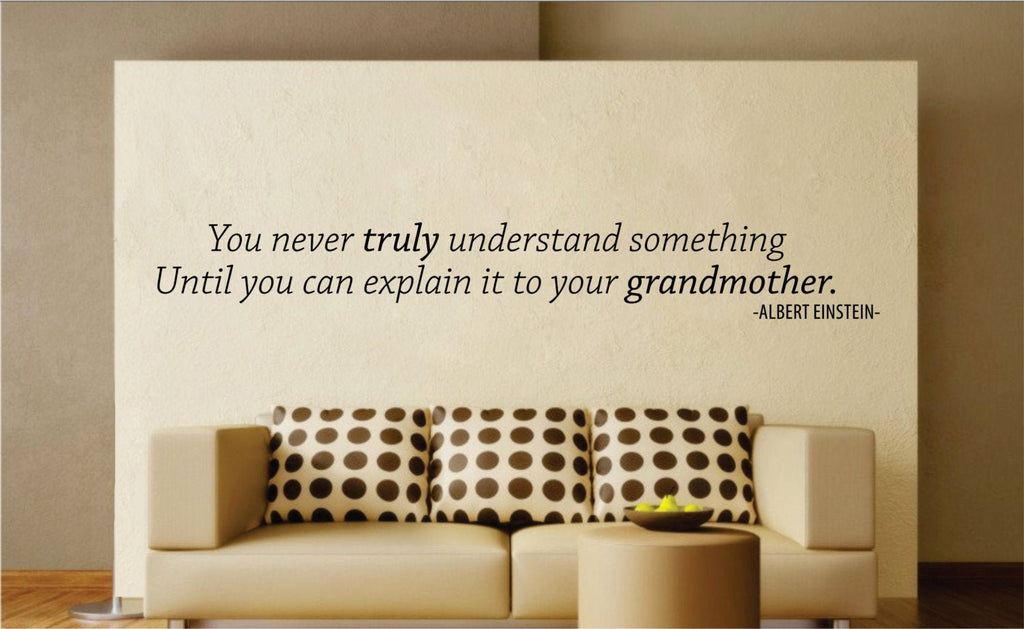 Albert Einstein Truly Understand Quote New Vinyl Stickers Decor Motivational Wall Murals Inspirational Quotes Positive