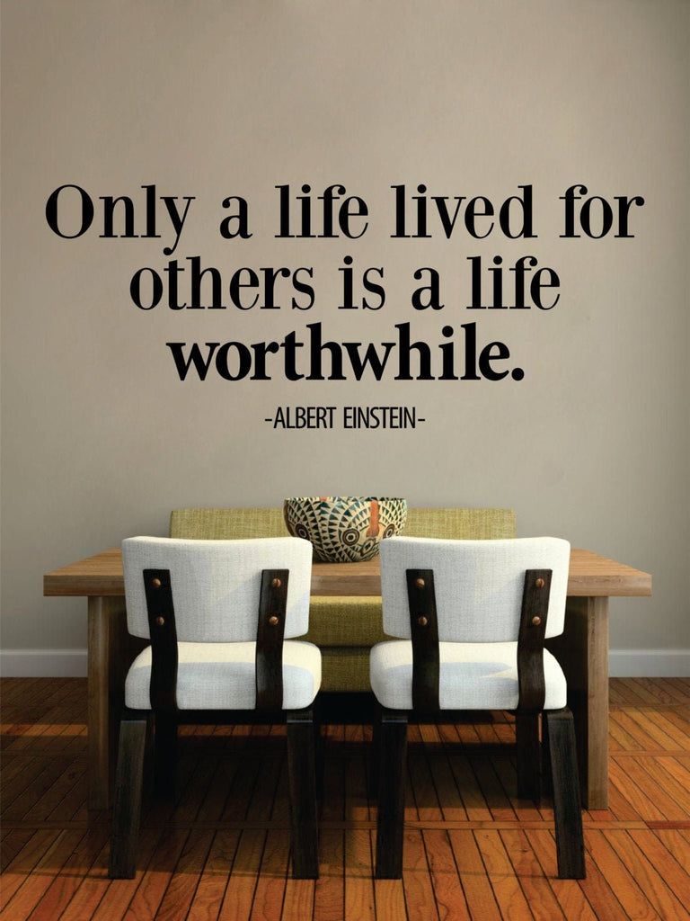 Albert Einstein Worthwhile Life Quote New Vinyl Wall Decal Sticker Decor Motivational Wall Murals Art Wall Sticker Inspirational Quotes