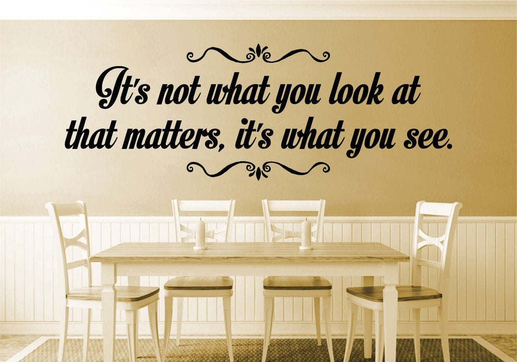 Its Not What You Look At That Matters Inspiring Vinyl Decal Wall Sticker Decor Quote – Motivational Wall Murals