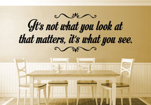 Load image into Gallery viewer, Its Not What You Look At That Matters Inspiring Vinyl Decal Wall Sticker Decor Quote – Motivational Wall Murals
