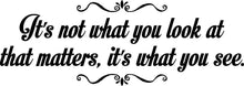 Load image into Gallery viewer, Its Not What You Look At That Matters Inspiring Vinyl Decal Wall Sticker Decor Quote – Motivational Wall Murals