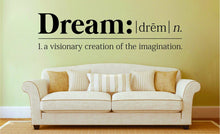 Load image into Gallery viewer, The Definition Of Dream Vinyl Decal Wall Sticker Decor – Motivational Wall Murals