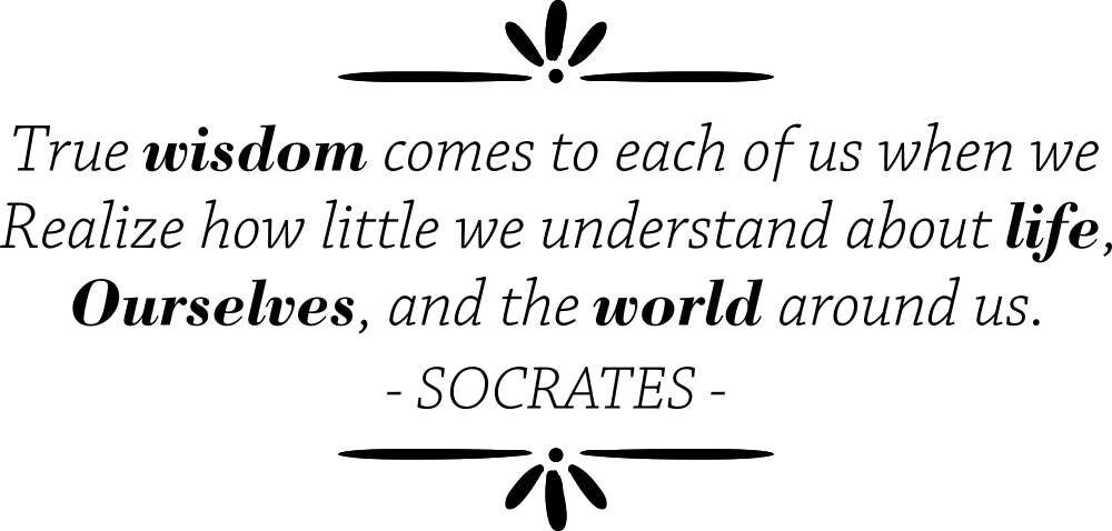 Socrates True Wisdom Comes To Each Of Us Vinyl Decal Wall Sticker Decor Quote – Motivational Wall Murals