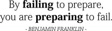 Load image into Gallery viewer, By Failing To Prepare Benjamin Franklin Vinyl Decal Wall Sticker Decor Quote – Motivational Wall Murals
