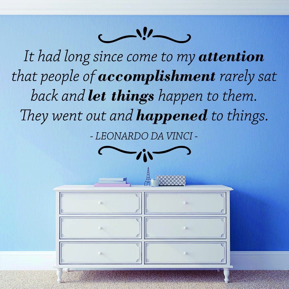 It Had Long Since Come To My Attention Leonardo Da Vinci Vinyl Decal Wall Sticker Decor Quote – Motivational Wall Murals
