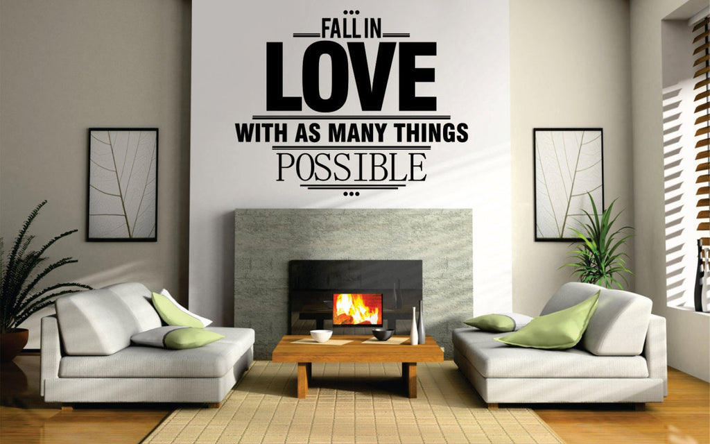 Fall In Love With Things Quote New Vinyl Decal Design Sticker Decor – Motivational Wall Murals