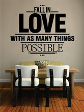 Load image into Gallery viewer, Fall In Love With Things Quote New Vinyl Decal Design Sticker Decor – Motivational Wall Murals