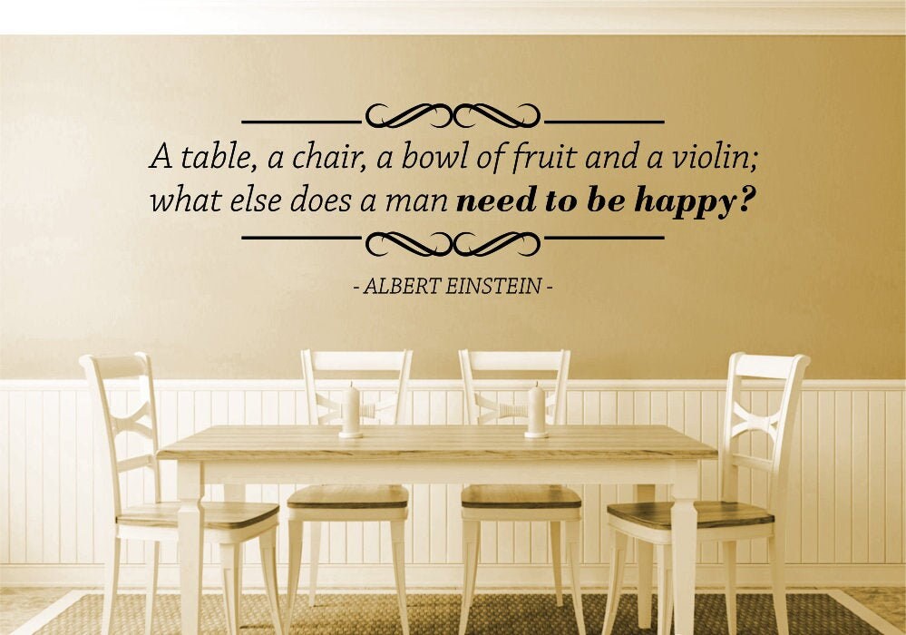 A Table Albert Einstein Vinyl Decal Decor Quote, Art Stickers Inspirational Quotes Positive Wall Decal Sticker for Women