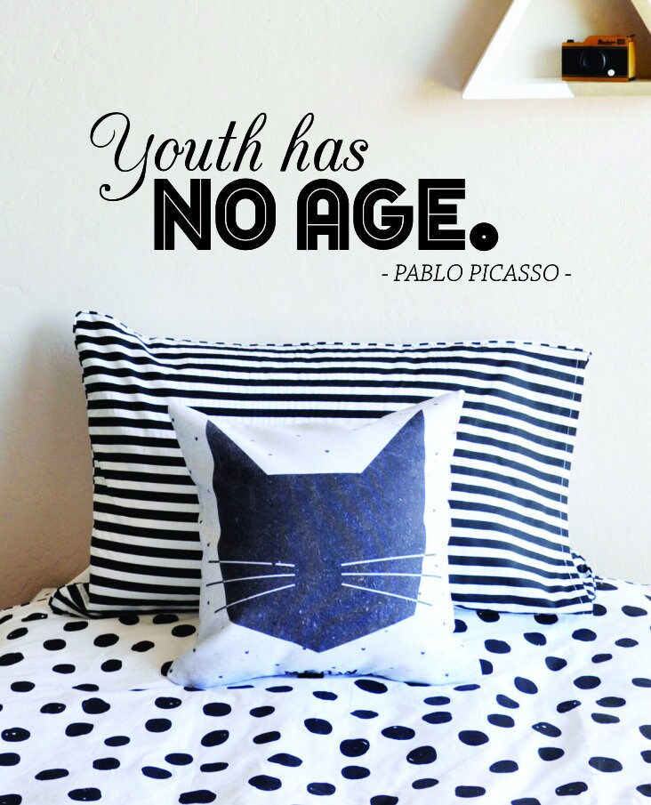 Youth Has No Age Picasso Vinyl Decal Wall Sticker Decor Quote – Motivational Wall Murals