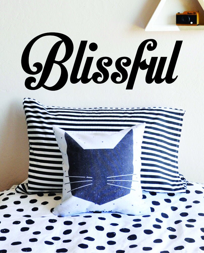 Blissful Typography Vinyl Decal Wall Sticker Decor Quote – Motivational Wall Murals